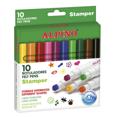 ROTULADOR ALPINO STAMPER 10 FIGURAS C/10