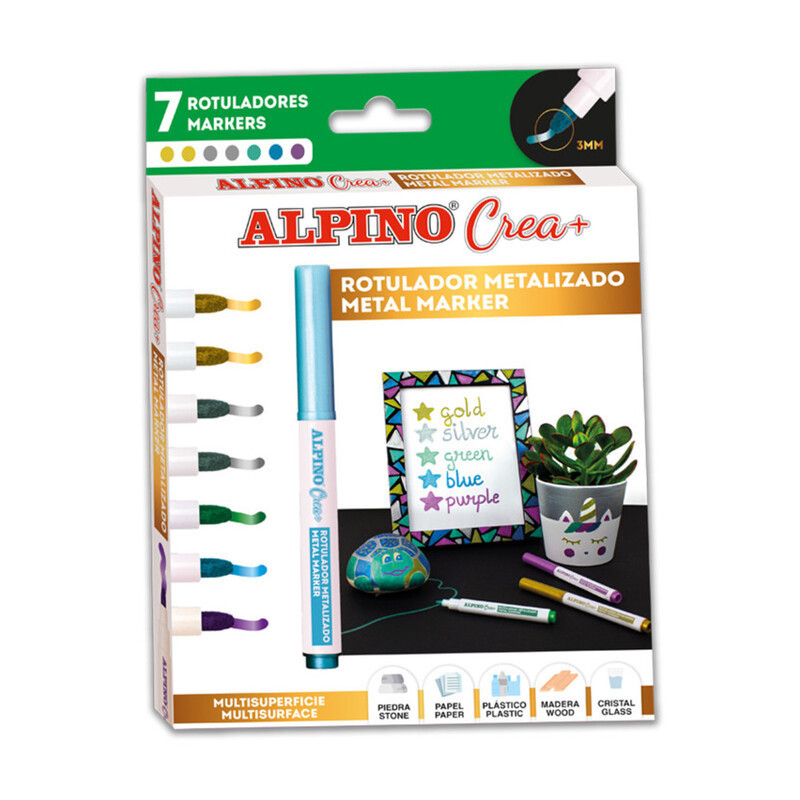 ROTULADOR ALPINO CREA METALIX C/7 COLORES AR000134