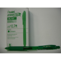 ROTULADOR PENTEL ENERGELX 0,7MM RETRACTIL VERDE C/12U BL107-D