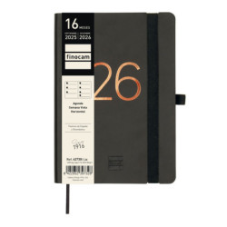 AGENDA ESCOLAR FINOCAM25 16M.CAPRI F4 SVH 25-26 NEGRO+ F4 - 118X168 MM 627300426