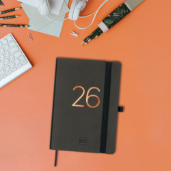 AGENDA ESCOLAR FINOCAM25 16M.CAPRI F4 SVH 25-26 NEGRO+ F4 - 118X168 MM 627300426