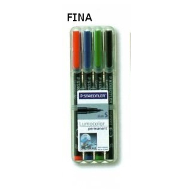 ROTULADOR STAEDTLER LUMOCOLOR FINO 4 COLORES 318WP4