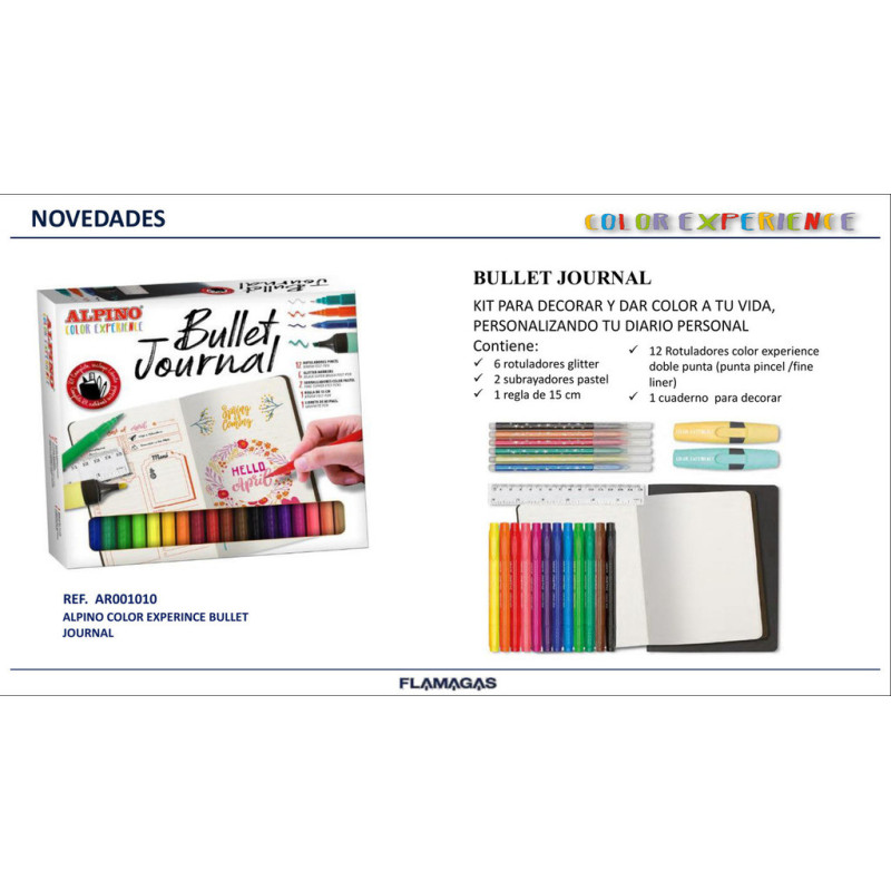 CAJA ALPINO COLOR EXPERIENCE KIT BULLET JOURNAL 22 PZAS AR001010