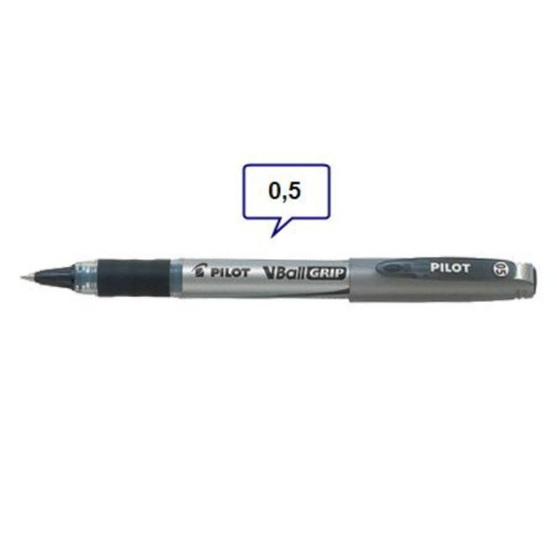 ROTULADOR PILOT V-BALL GRIP 0,5 PUNTA CONICA NEGRO C/12U ^