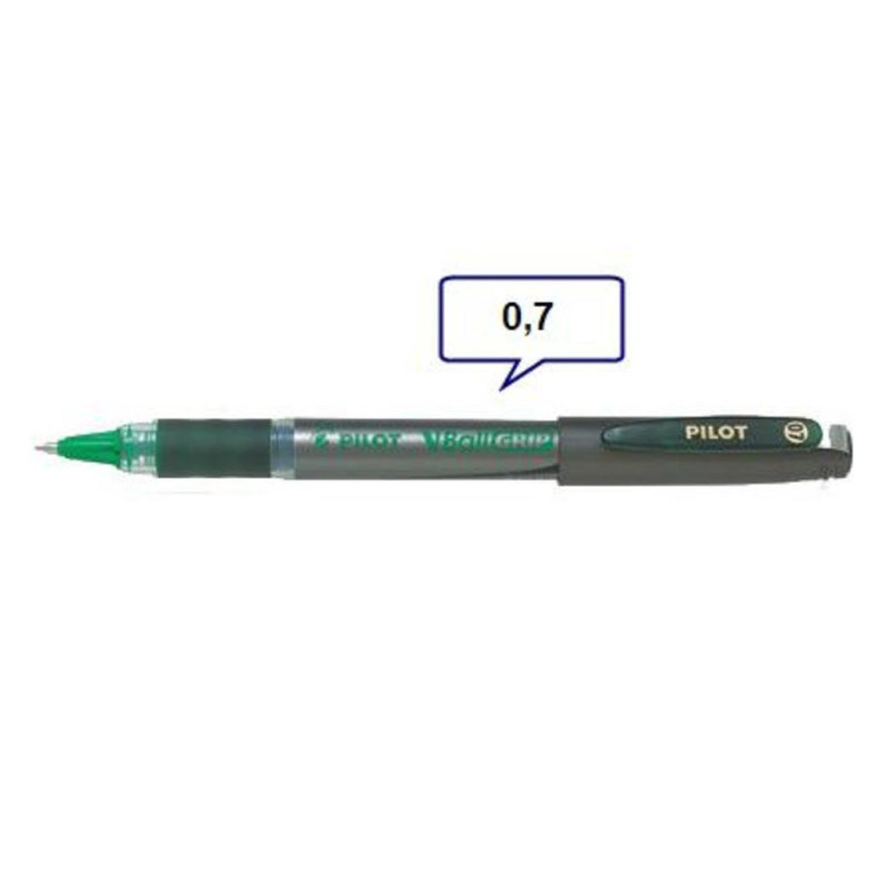 ROTULADOR PILOT V-BALL GRIP 0,7 PUNTA CONICA VERDE C/12U ^
