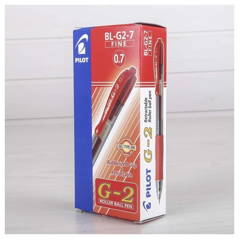 ROTULADOR PILOT G-2 GEL INK RETRACTIL ROJO C/12U