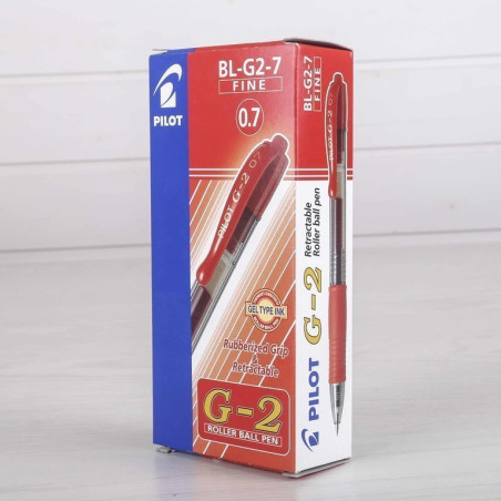 ROTULADOR PILOT G-2 GEL INK RETRACTIL ROJO C/12U