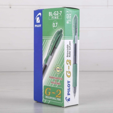 ROTULADOR PILOT G-2 GEL INK RETRACTIL VERDE C/12U