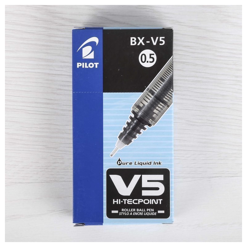 ROTULADOR PILOT V-5 NEGRO C/12U