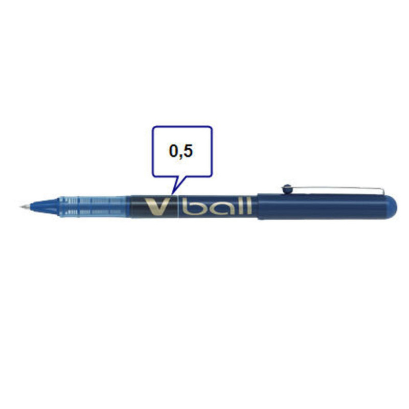 ROTULADOR PILOT V-BALL 0,5 PUNTA CONICA AZUL C/12U