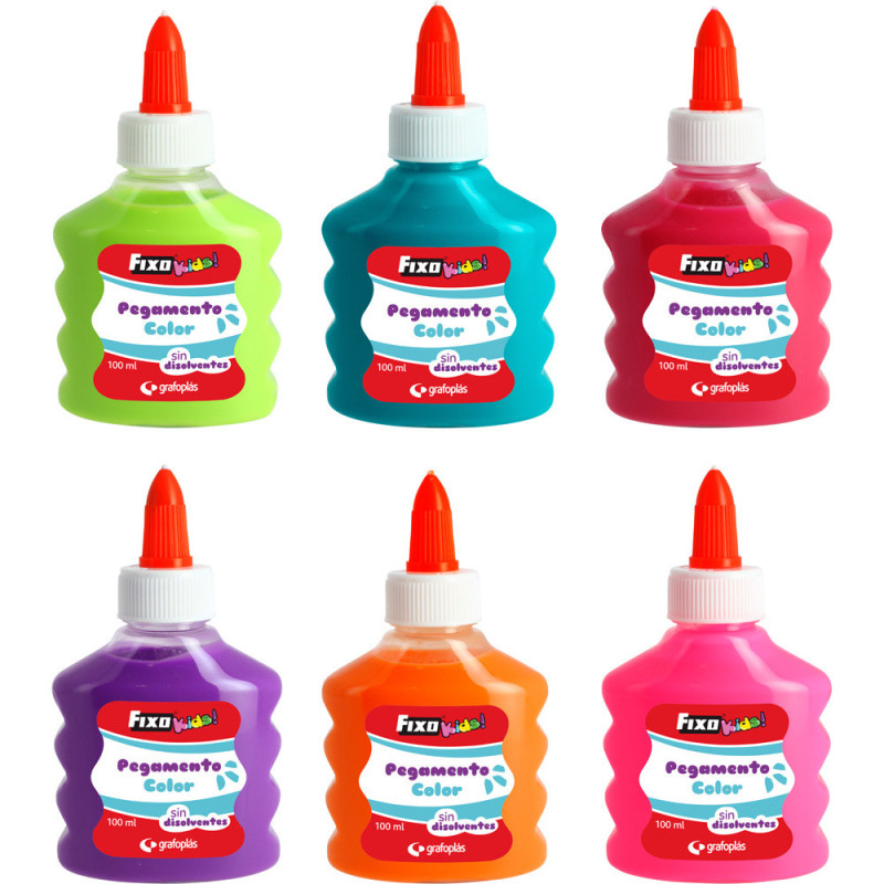 PEGAMENTO COLOR 100ML FIXOKIDS SURT.