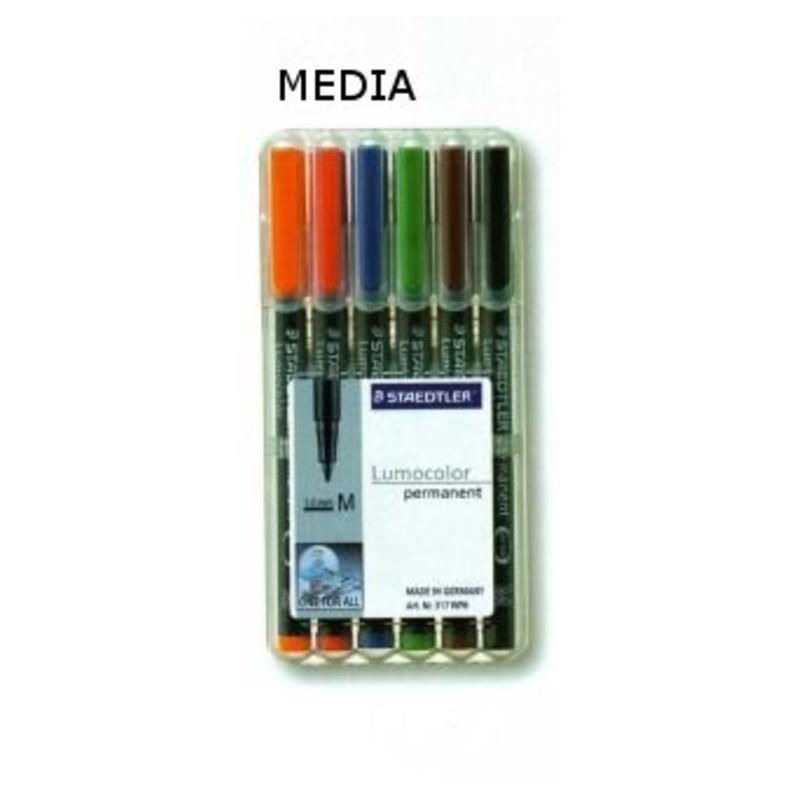 ROTULADOR STAEDTLER LUMOCOLOR MEDIO 6 COLORES 317WP6