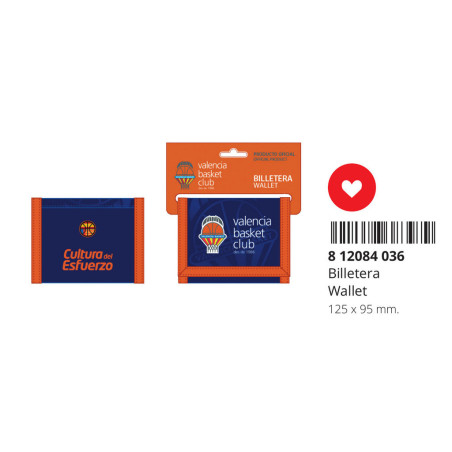 BILLETERA CON CABECERA VALENCIA BASKET SAFTA26 812084036 9,5X12,5 UNIDAD
