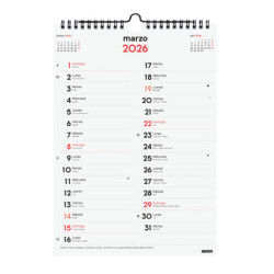 CALENDARIO PARED DOS COLUMNAS M 2026+ FINOCAM26 782100026 210 X 6 X 305 MM