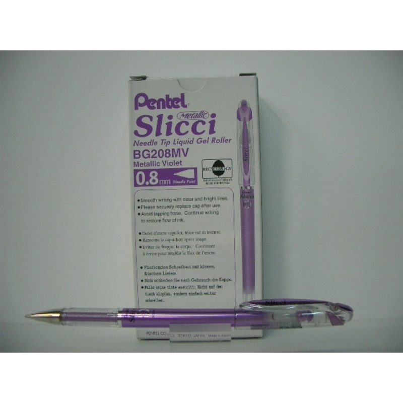 ROTULADOR PENTEL SLICCI ROLLER BG208 METALIC VIOLETA C/12U ^