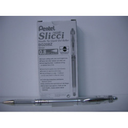 ROTULADOR PENTEL SLICCI ROLLER BG208 METALIC PLATA C/12U ^