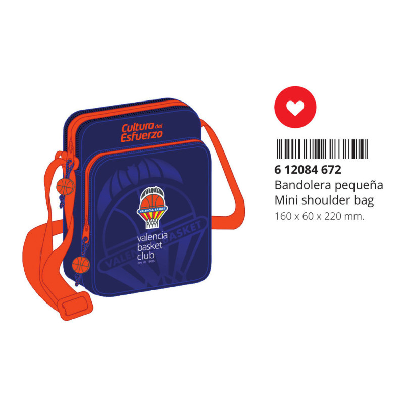 BANDOLERA PEQUEÑA VALENCIA BASKET SAFTA26 612084672 22X16 UNIDAD