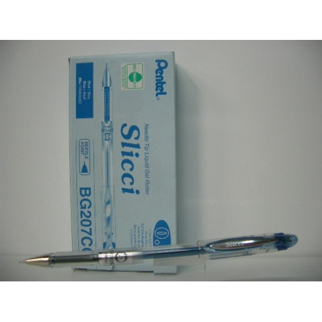 ROTULADOR PENTEL SLICCI ROLLER BG207 AZUL C/12U ^