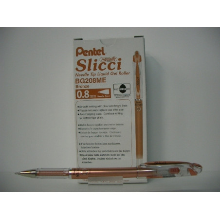 ROTULADOR PENTEL SLICCI ROLLER BG208 METALIC COBRE C/12U ^