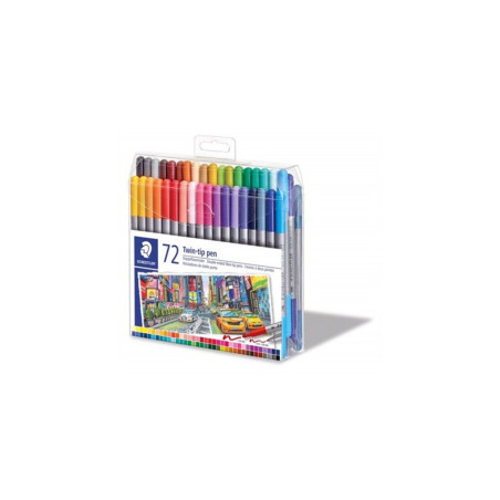 ROTULADOR STAEDTLER DOBLE PUNTA ESTUCHE 72 COLORES 3200TB72