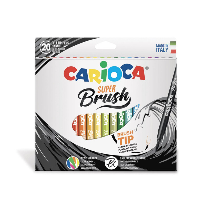 ROTULADOR CARIOCA SUPER BRUSH PUNTA PINCEL 20 COLORES 42968