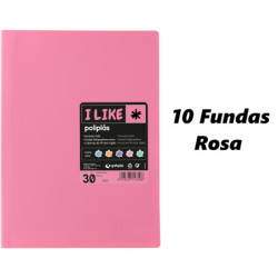 CARPETA ESCAPARATE FOLIO POLIPLAS PASTEL 10F ROSA 53 GRAFOPLAS 01430053