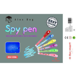 ROTULADOR TINTA INVISIBLE ULTRAVIOLETA C/LUZ SPY PEN ALEX BOG ESI-1236 EXP 36U