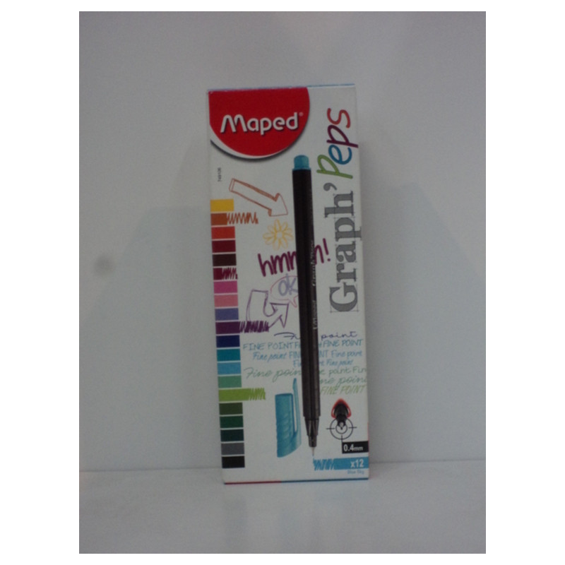 ROTULADOR MAPED GRAPH'PEPS 0,4 AZUL CIELO C/12U 749106