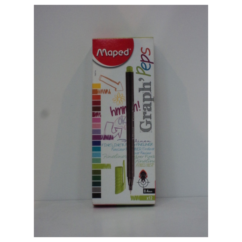 ROTULADOR MAPED GRAPH'PEPS 0,4 VERDE MANZANA C/12U 749114