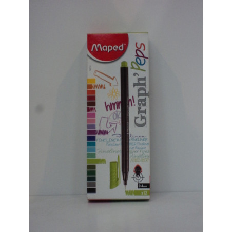 ROTULADOR MAPED GRAPH'PEPS 0,4 VERDE MANZANA C/12U 749114