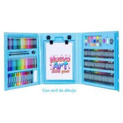 MALETIN DIBUJO ALEX BOG 208 PZAS PLASTICO ARTIST C/ATRIL AZUL AB-1105