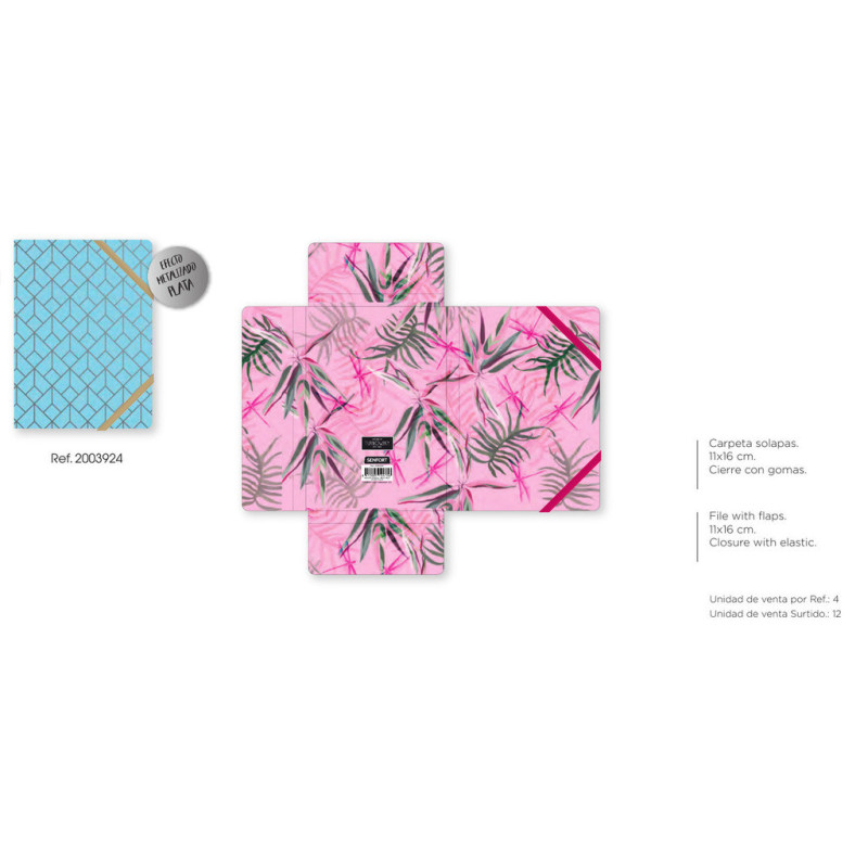 CARPETA SOLAPAS MINI 11*16 CM SENFORT18 WINTER PREMIUM 24-3D 200390 24