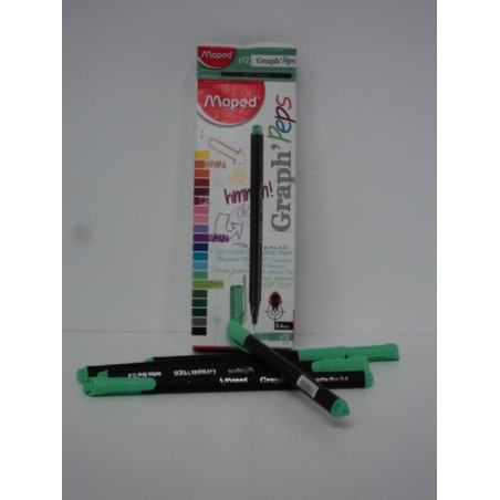 ROTULADOR MAPED GRAPH'PEPS 0,4 VERDE JADE C/12U 749122