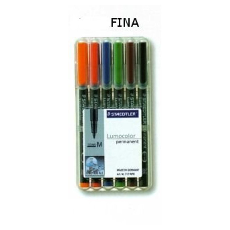 ROTULADOR STAEDTLER LUMOCOLOR FINO 6 COLORES 318WP6