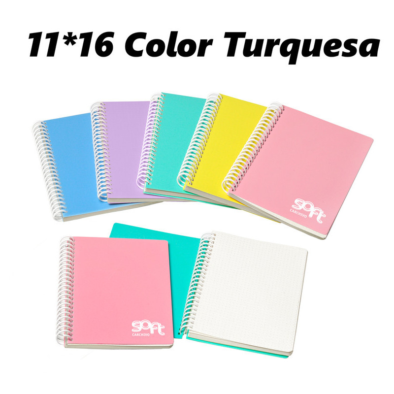 LIBRETA 11*16 PP CARCHIVO PUNTEADO 80H 90G TURQUESA 64605117