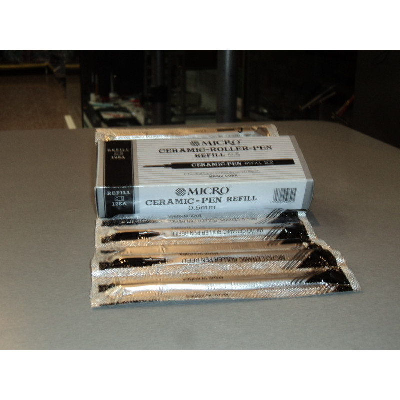 RECAMBIO ROTULADOR MICRO CERAMICO ROLLER NEGRO C/12U