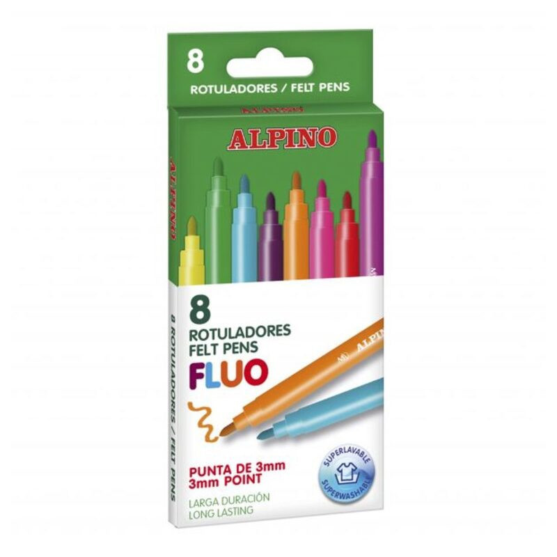 ROTULADOR ALPINO FLUO FINO 8 COLORES AR001005