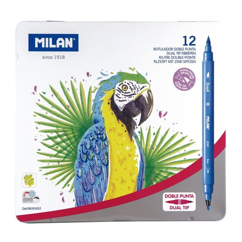 ROTULADOR MILAN DOBLE PUNTA C/12 METAL 6161612