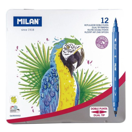 ROTULADOR MILAN DOBLE PUNTA C/12 METAL 6161612
