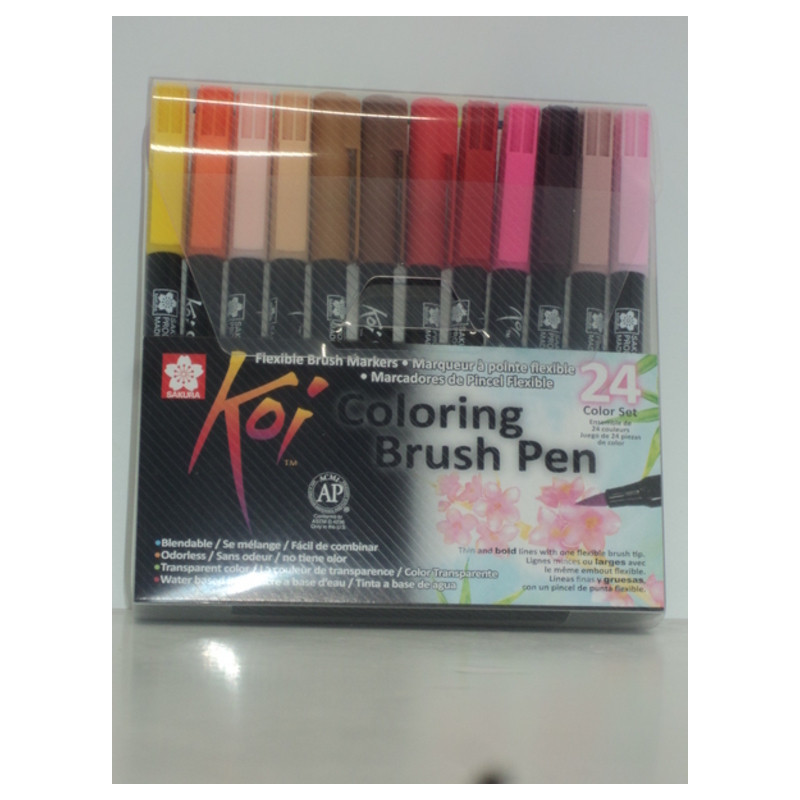 ROTULADOR KOI SAKURA COLORING BRUSH PEN 24 COLORES XBR-24A PUNTA PINCEL TALENS