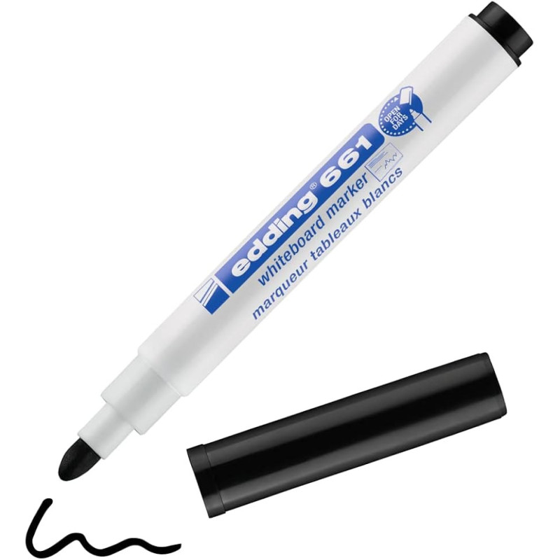 MARCD. EDDING Nº 661 PLASTICO PIZARRA BLANCA NEGRO C/10U ^
