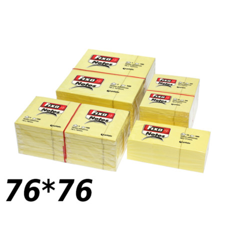 BLOC NOTAS ADHESIVO 76*76 FIXO NOTES AMARILLO CLASICO PTE 12 65005460