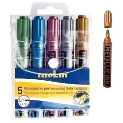 MARCD. MOLIN METALIZADO PUNTA REDONDA 3MM SURTIDO BLISTER 5U RTM230-05W