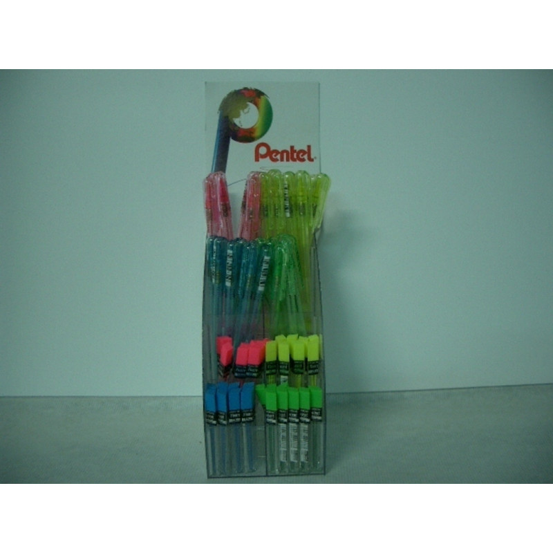 EXPOSITOR PORTAMINAS 1,3MM PENTEL FLUOR + MINAS 32+32U ^