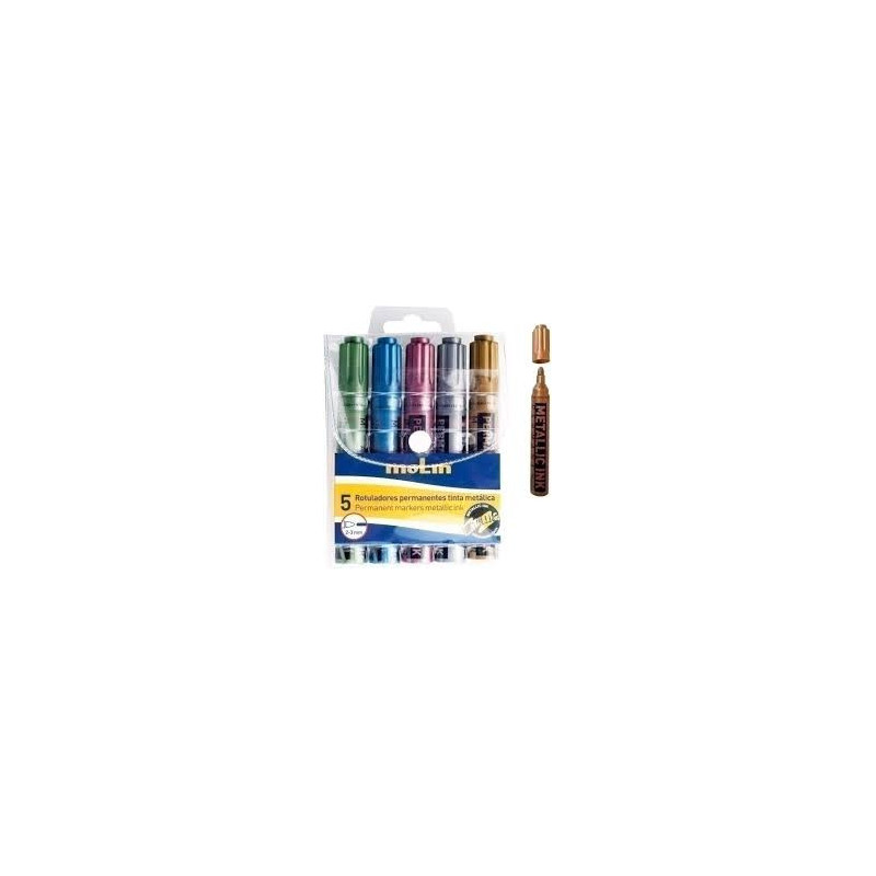 MARCD. MOLIN METALIZADO PUNTA REDONDA 3MM SURTIDO BLISTER 5U RTM230-05W