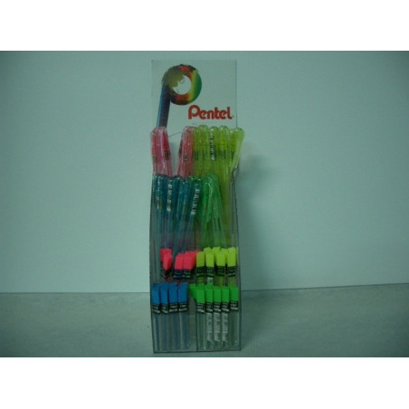 EXPOSITOR PORTAMINAS 1,3MM PENTEL FLUOR + MINAS 32+32U ^