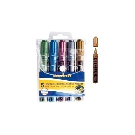 MARCD. MOLIN METALIZADO PUNTA REDONDA 3MM SURTIDO BLISTER 5U RTM230-05W
