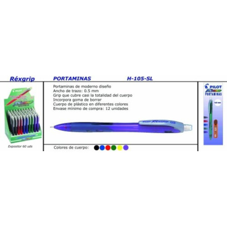 PORTAMINAS 0,5MM PILOT REXGRIP EXP/60U ^
