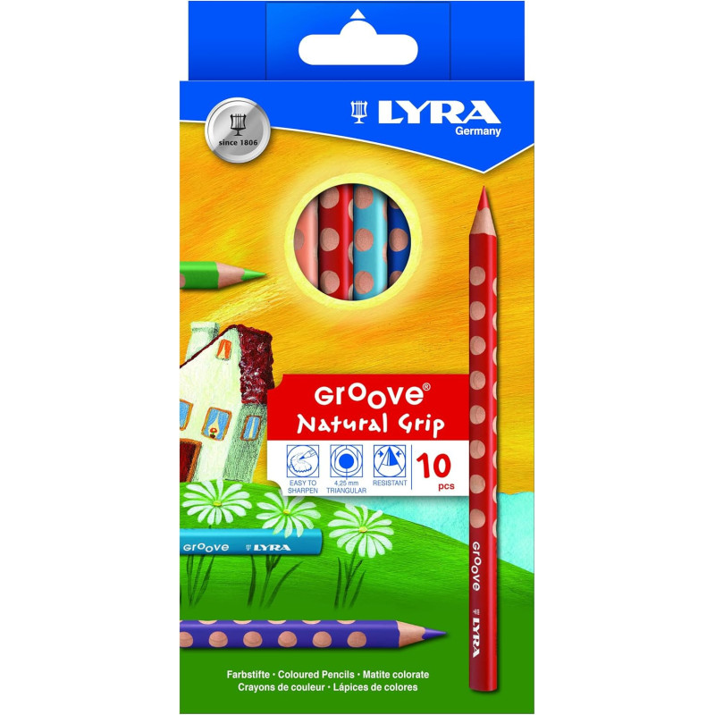 LAPIZ GIOTTO LYRA GROOVE TRIANGULAR 10 COLORES 3811100 FILA