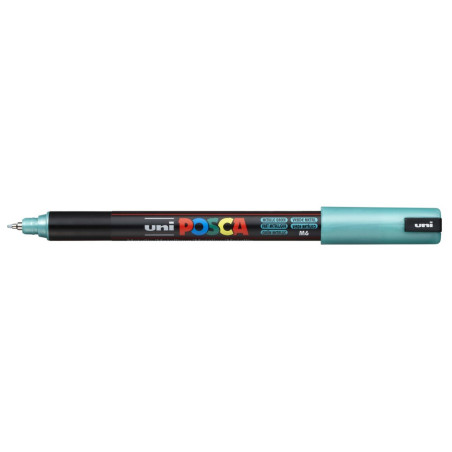 MARCADOR UNI-BALL POSCA PC-1MR PUNTA EXTRA FINA 0,7MM VERDE METALICO -M6-